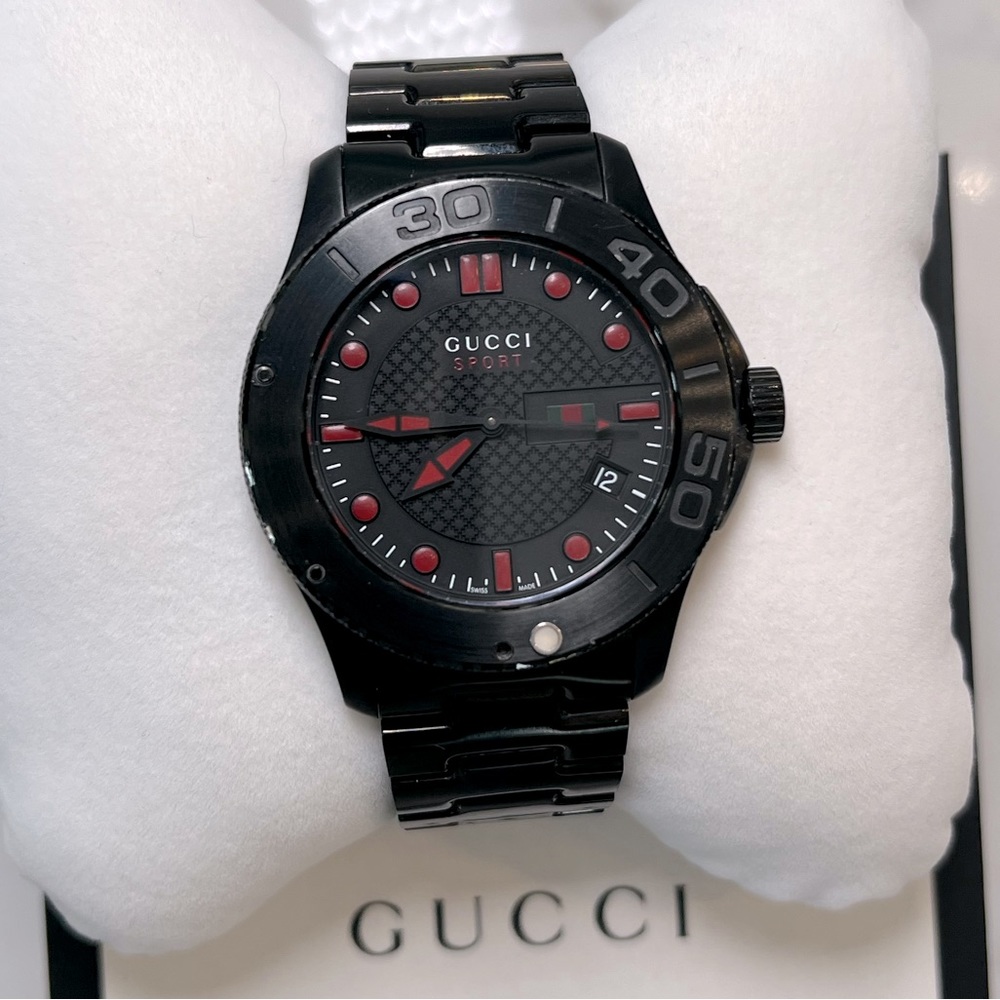 Gucci Sport Black Ion-plated Stainless Steel Mens Watch